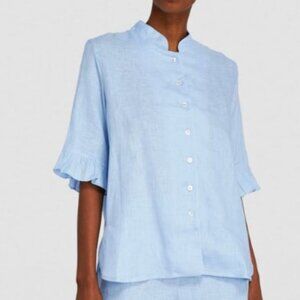 Sleeper Light Blue Linen Pajama Top